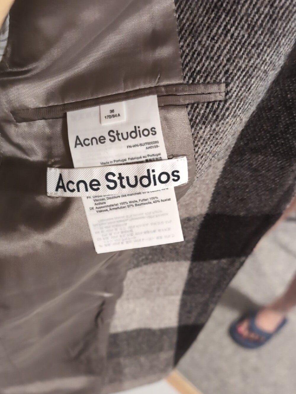 Acne Studios Plaid Brown Wool Blazer - Picture 5 of 5